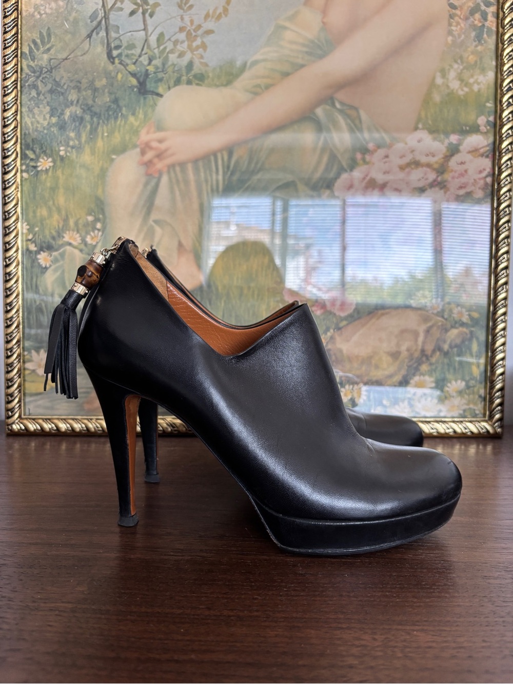 Gucci Vintage Bamboo Tassel Platform Booties